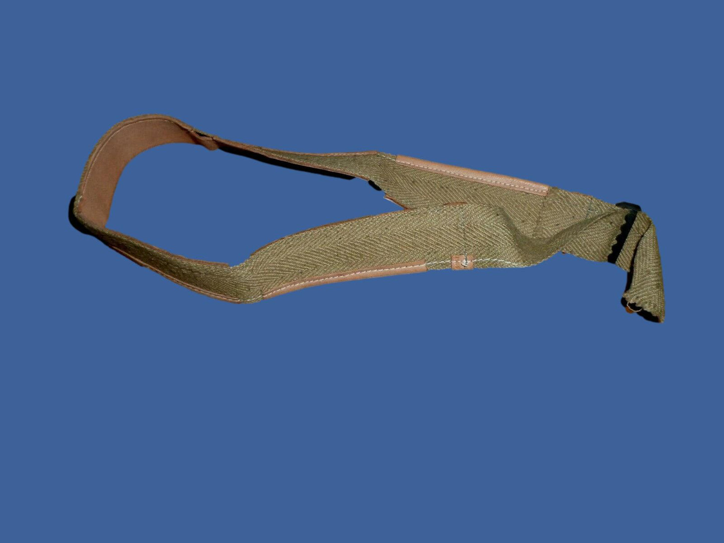 VINTAGE LEATHER SWEATBAND M1 HELMET LINER ADJUSTABLE KHAKI COTTON WEB