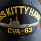 USS KITTY HAWK CVA-63 NAVY SHIP HAT U.S MILITARY OFFICIAL BALL CAP U.S.A MADE
