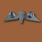 BRITISH MILITARY JUMP WINGS BADGE 2 7/8" DOUBLE POST METAL PIN
