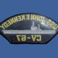 U.S NAVY SHIP HAT PATCH. USS JOHN F. KENNEDY CV-67 CARRIE USA MADE HEAT TRANSFER