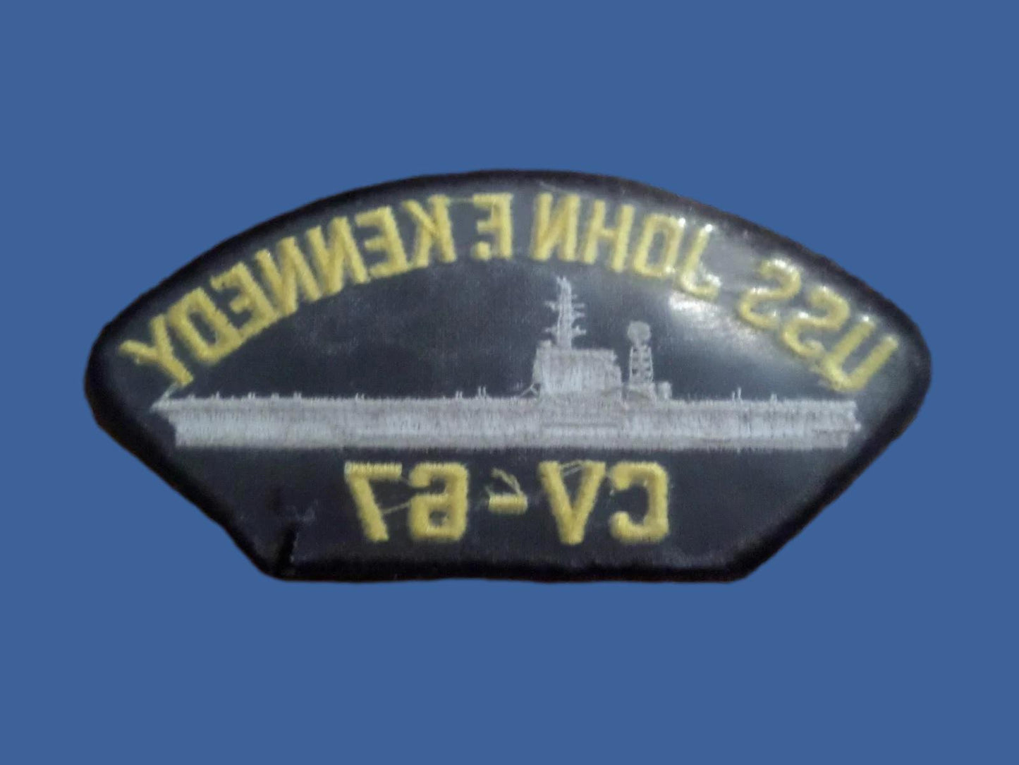 U.S NAVY SHIP HAT PATCH. USS JOHN F. KENNEDY CV-67 CARRIE USA MADE HEAT TRANSFER