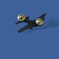 U.S MILITARY B-17 FLYING FORTRESS BOMBER PLANE HAT PIN BADGE DOUBLE CLUTCH BACK