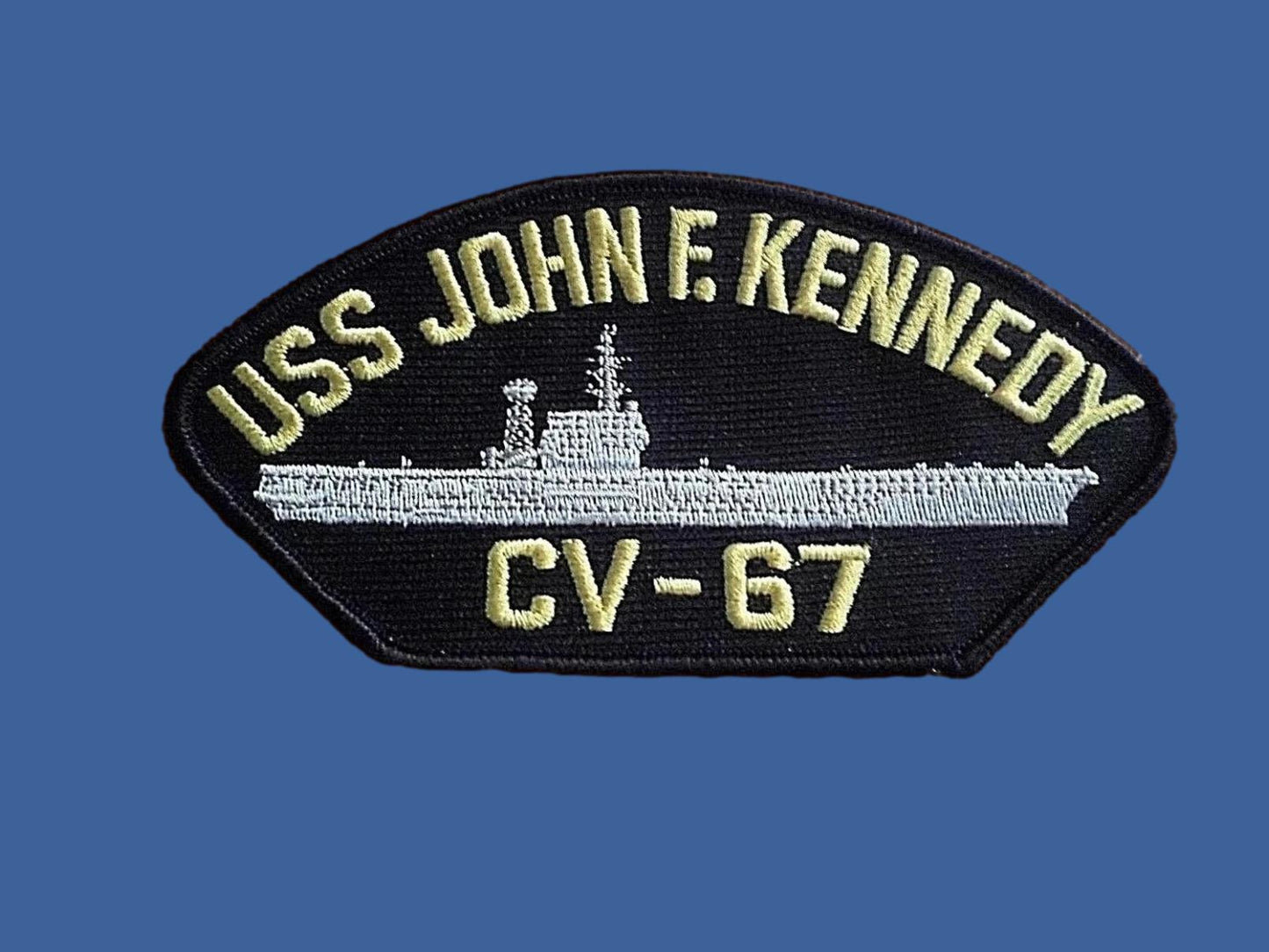 U.S NAVY SHIP HAT PATCH. USS JOHN F. KENNEDY CV-67 CARRIE USA MADE HEAT TRANSFER