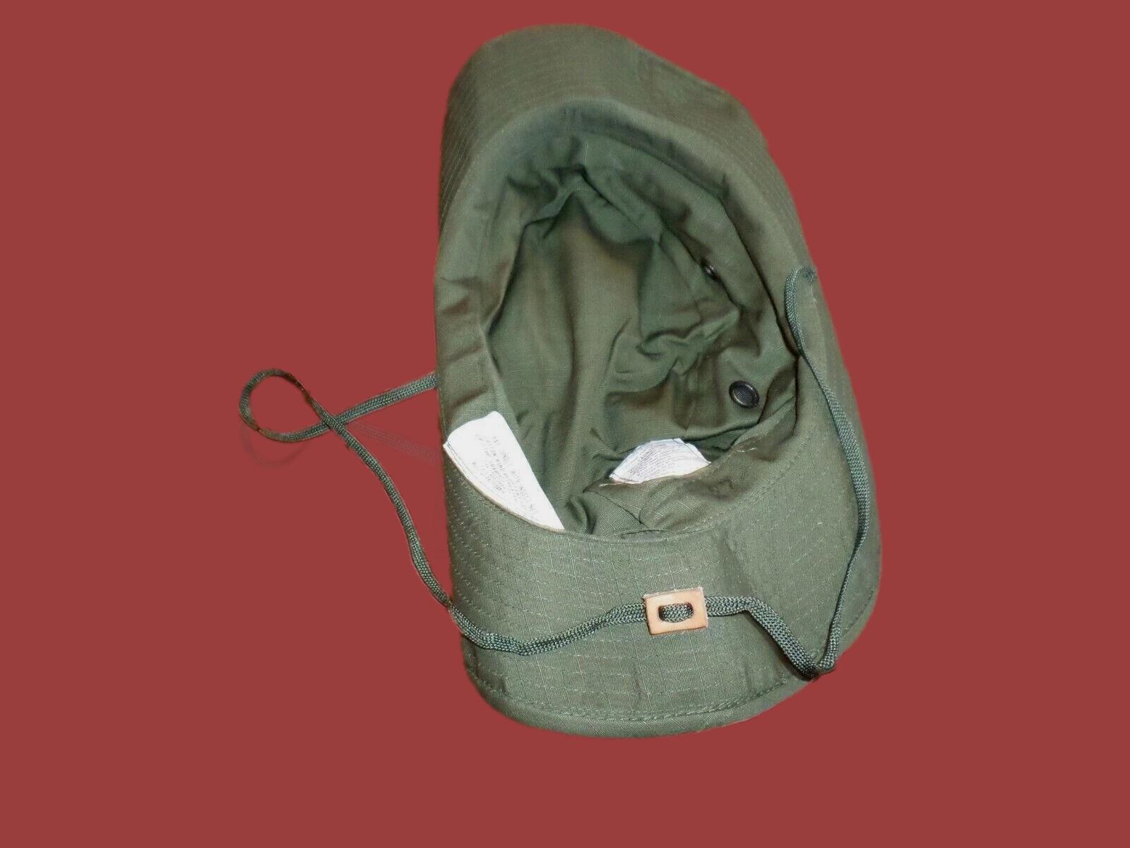MILITARY VIETNAM BOONIE RIP-STOP JUNGLE HAT WITH NET OD GREEN 1969