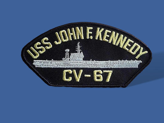 U.S NAVY SHIP HAT PATCH. USS JOHN F. KENNEDY CV-67 CARRIE USA MADE HEAT TRANSFER