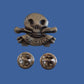 SKULL AND BONES HAT PIN LAPEL DEATH OR GLORY DOUBLE POST PIN NEW IN BAGS