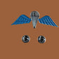 BRITISH MILITARY JUMP WINGS BADGE 2 7/8" DOUBLE POST METAL PIN