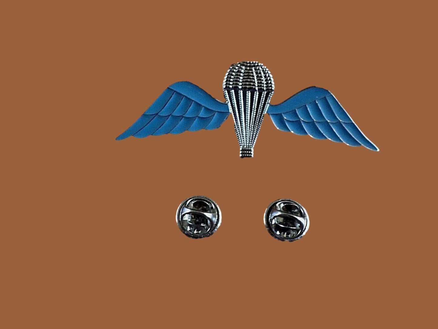BRITISH MILITARY JUMP WINGS BADGE 2 7/8" DOUBLE POST METAL PIN