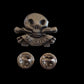 SKULL AND BONES HAT PIN LAPEL DEATH OR GLORY DOUBLE POST PIN NEW IN BAGS