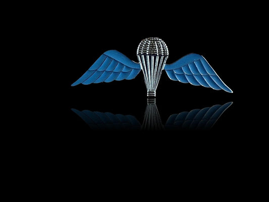 BRITISH MILITARY JUMP WINGS BADGE 2 7/8" DOUBLE POST METAL PIN