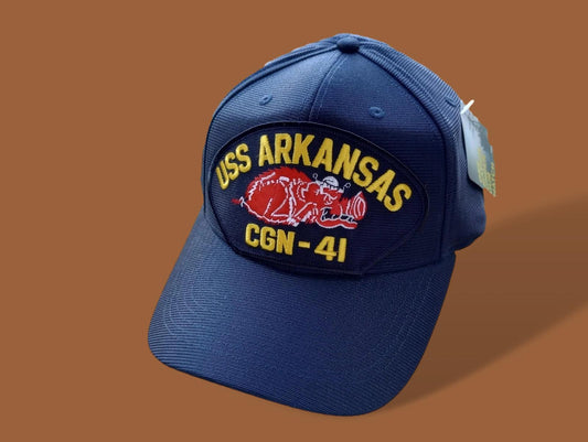 USS ARKANSAS CGN-41 U.S NAVY CRUISER SHIP HAT OFFICIAL MILITARY BALL CAP