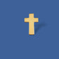 GOLD CHAPLAIN CROSS HAT PIN CHRISTIAN CROSS GOLD IN COLOR LAPEL PIN
