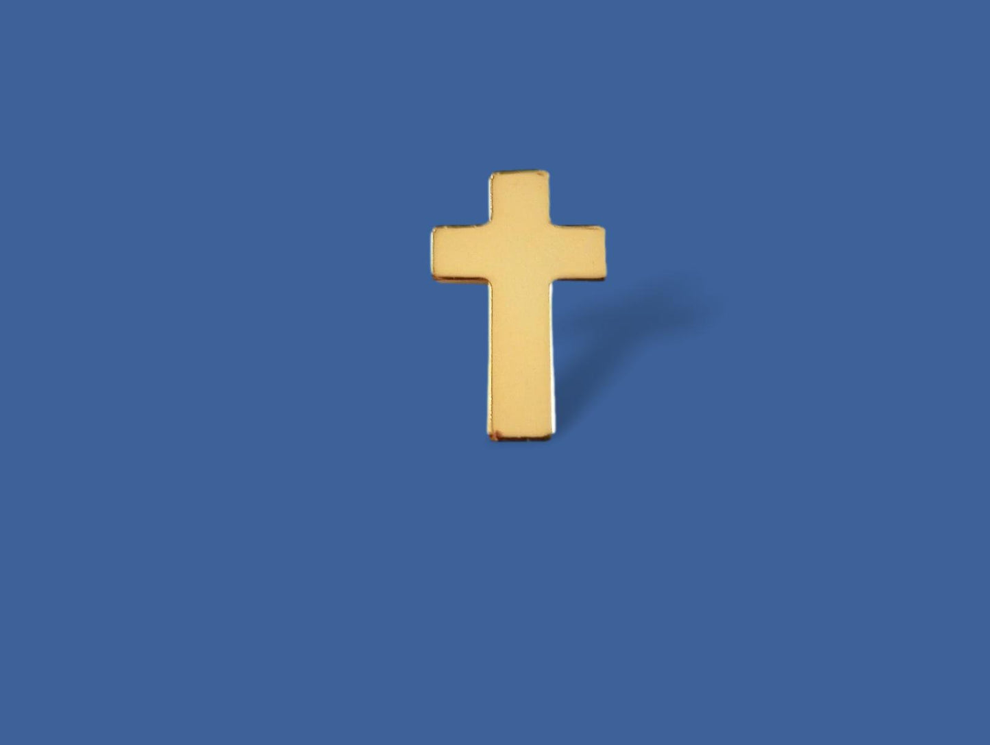 GOLD CHAPLAIN CROSS HAT PIN CHRISTIAN CROSS GOLD IN COLOR LAPEL PIN