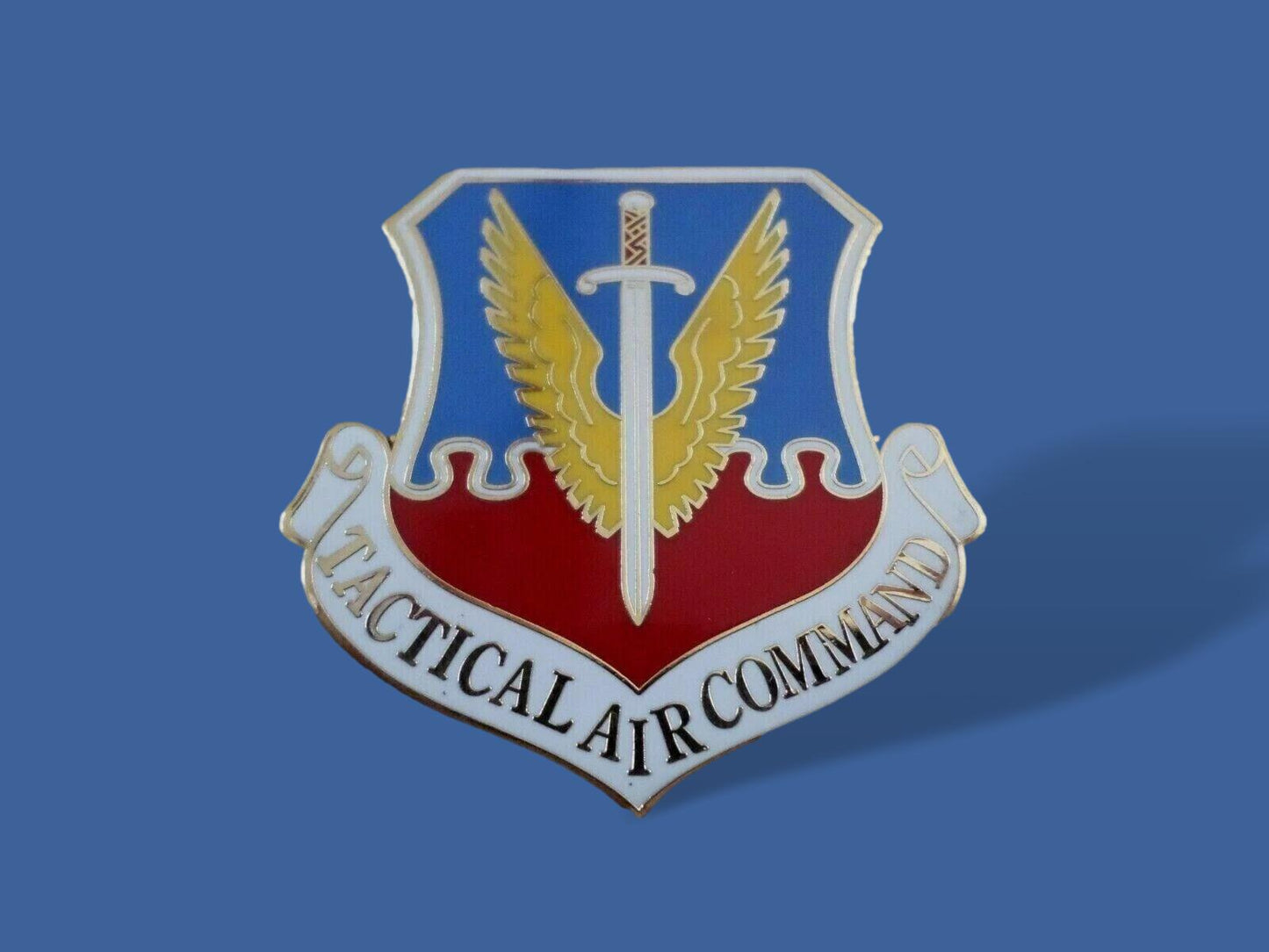 U.S MILITARY AIR FORCE TAC PIN TACTICAL AIR COMMAND HAT LAPEL LARGE PIN 1.5"