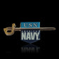 U.S NAVY HAT PIN LAPEL SWORD SABRE SHIELD USN VETERAN AMERICA'S NAVY