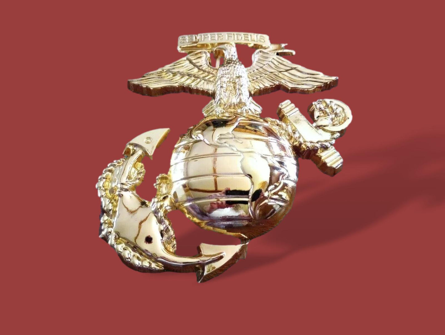 MARINE CORPS EGA OVERSIZED WALL MEDALLION PLAQUE AUTO GRILL EMBLEM 6" X 5.75"