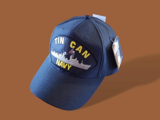 TIN CAN NAVY U.S NAVY SHIP HAT DESTROYER OFFICIAL MILITARY BALL CAP U.S.A MADE