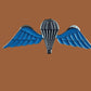 BRITISH MILITARY JUMP WINGS BADGE 2 7/8" DOUBLE POST METAL PIN