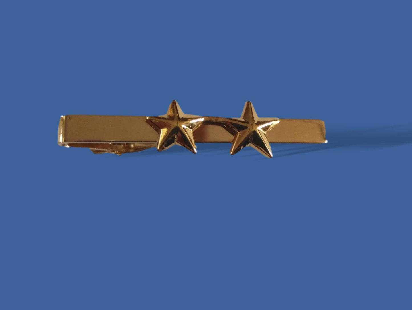 U.S MILITARY MAJOR GENERAL TWO STAR TIE BAR TIE TAC U.S.A MADE POLICE GOLD COLOR