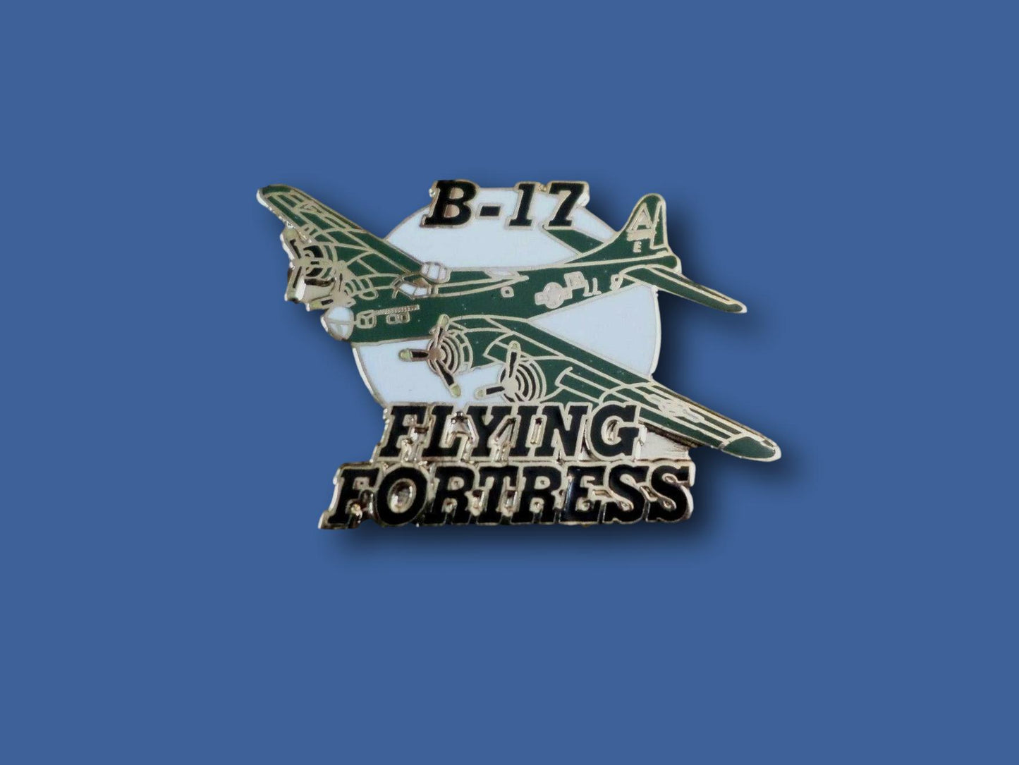 U.S MILITARY B-17 FLYING FORTRESS BOMBER PLANE HAT PIN DOUBLE CLUTCH BACK