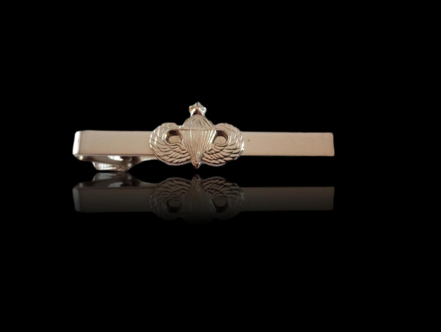 U.S MILITARY ARMY SENIOR JUMP WINGS TIE BAR TIE TAC CLIP ON STYLE U.S.A MADE