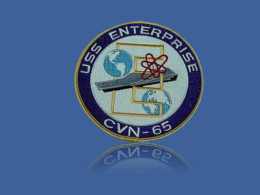 U.S.MILITARY NAVY USS ENTERPRISE CVN-65 PATCH OVERSIZED  4 1/2"  X  4 1/2"