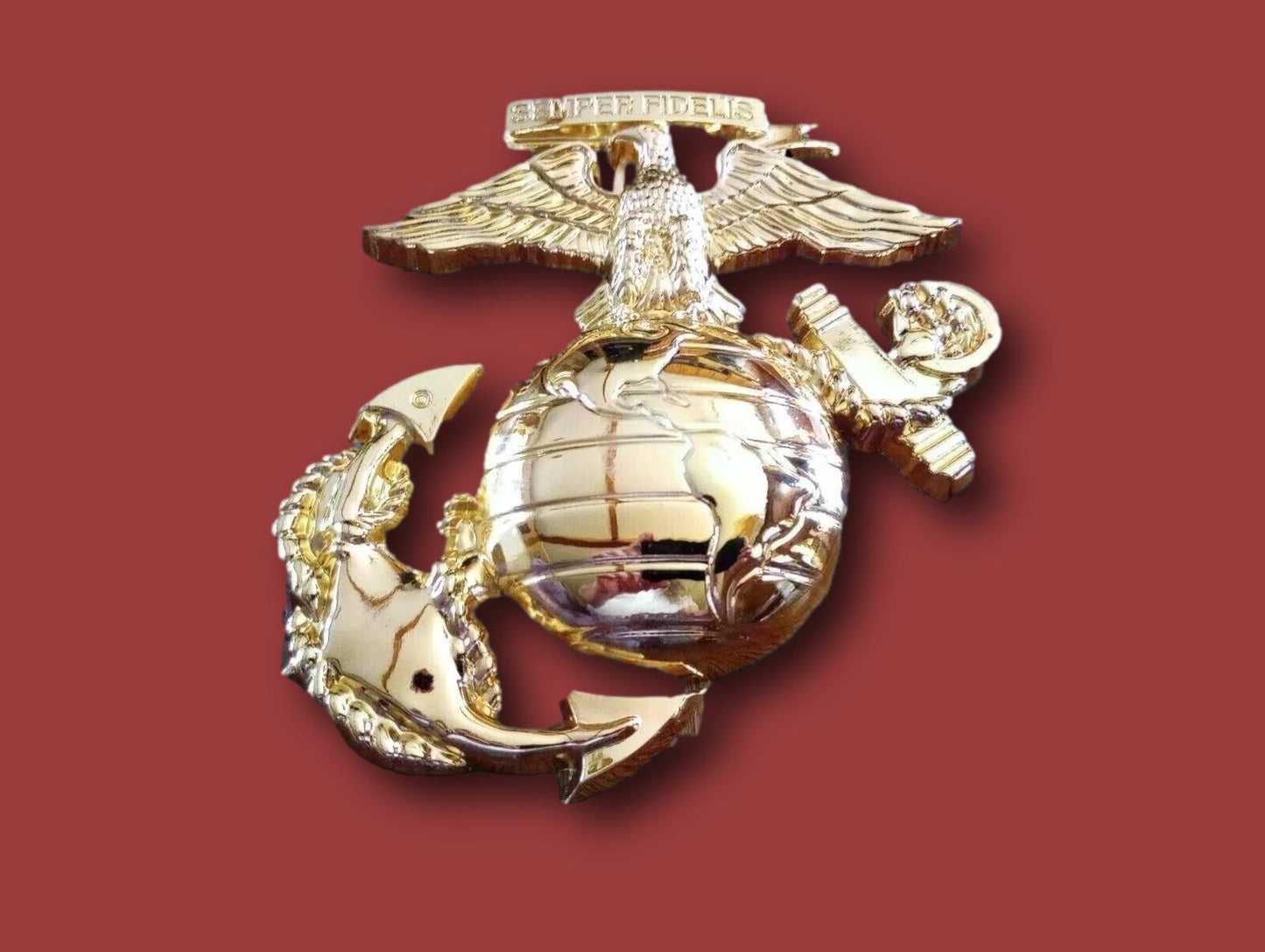 MARINE CORPS EGA OVERSIZED WALL MEDALLION PLAQUE AUTO GRILL EMBLEM 6" X 5.75"