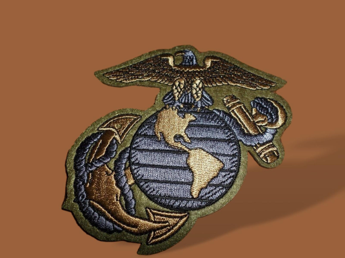 U.S.MILITARY MARINE CORPS PATCH EAGLE GLOBE AND ANCHOR EGA OD GREEN U.S.A MADE