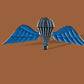 BRITISH MILITARY JUMP WINGS BADGE 2 7/8" DOUBLE POST METAL PIN