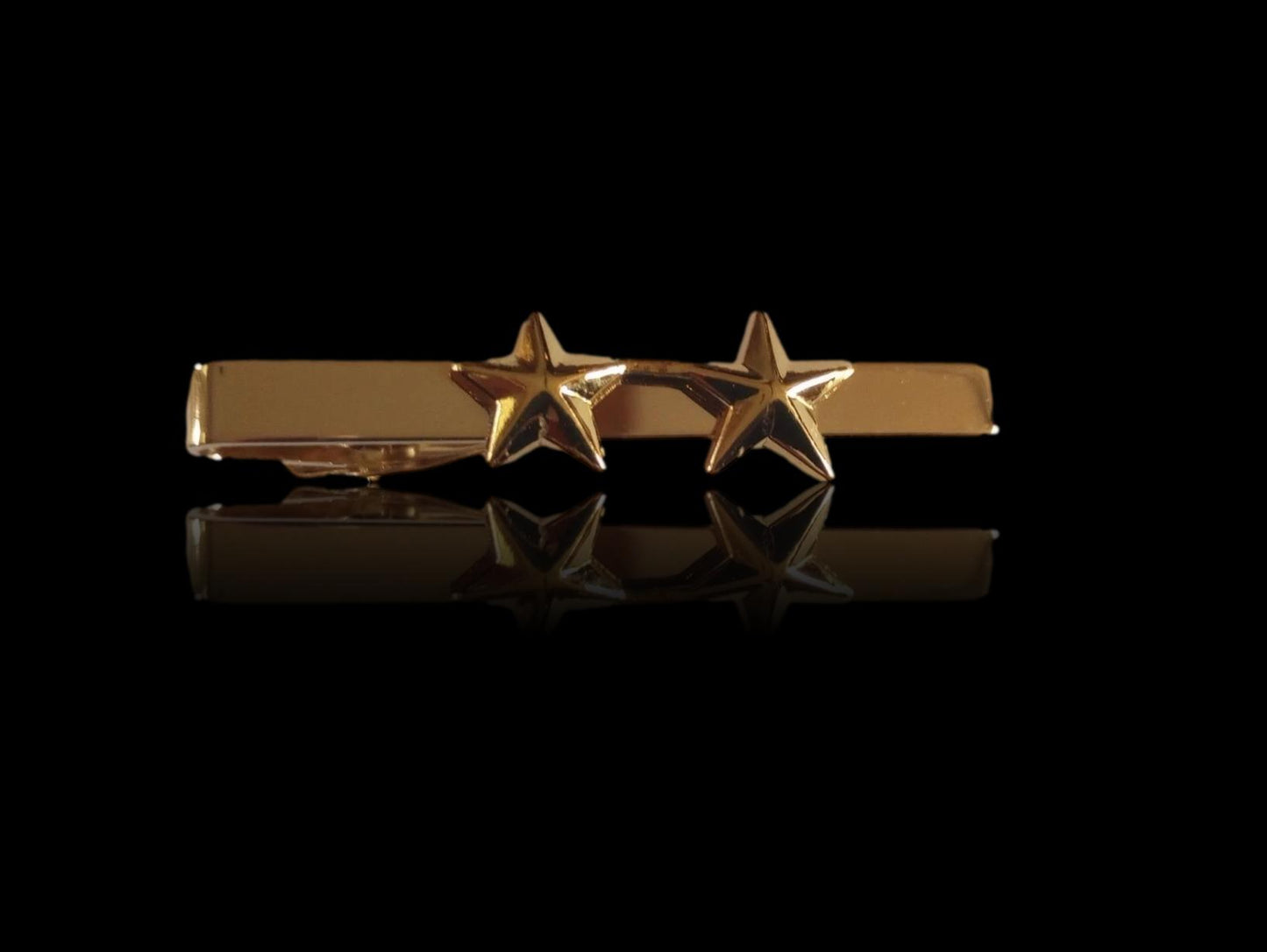 U.S MILITARY MAJOR GENERAL TWO STAR TIE BAR TIE TAC U.S.A MADE POLICE GOLD COLOR
