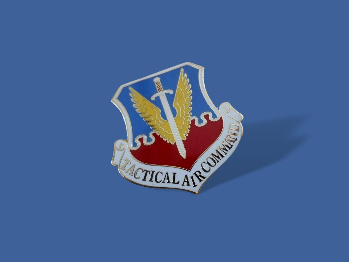 U.S MILITARY AIR FORCE TAC PIN TACTICAL AIR COMMAND HAT LAPEL LARGE PIN 1.5"
