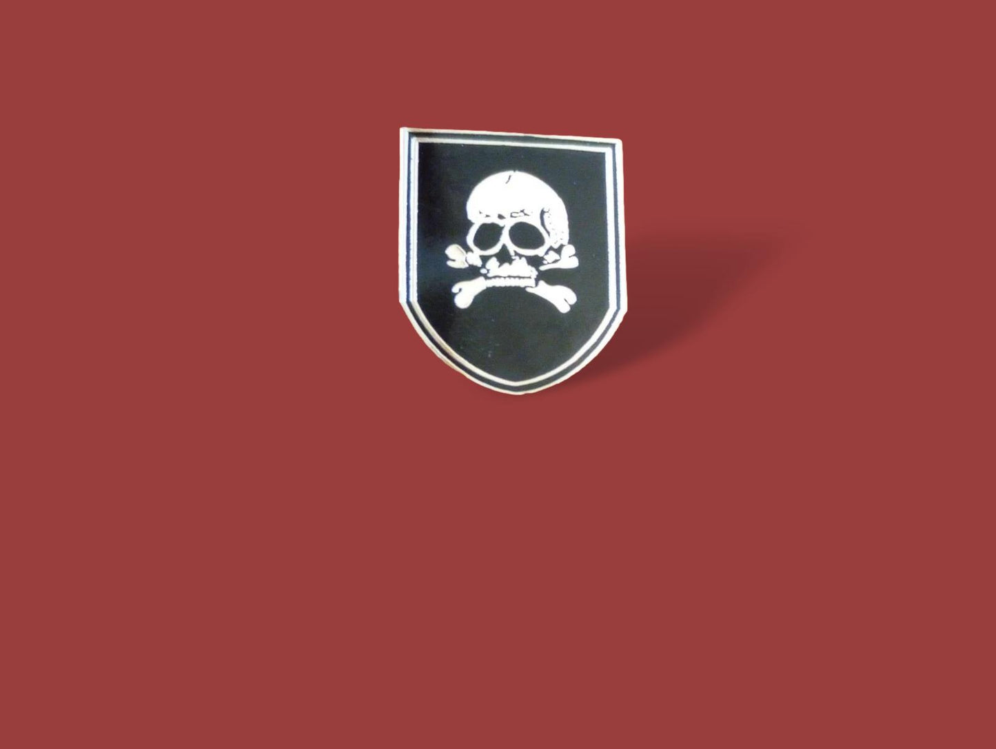 SKULL AND BONES HAT PIN LAPEL DOUBLE POST PIN NEW IN BAGS