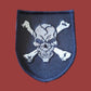 DEATH HEAD SKULL & BONES EMBROIDERED PATCH 2-1/2" X 3" FLASH