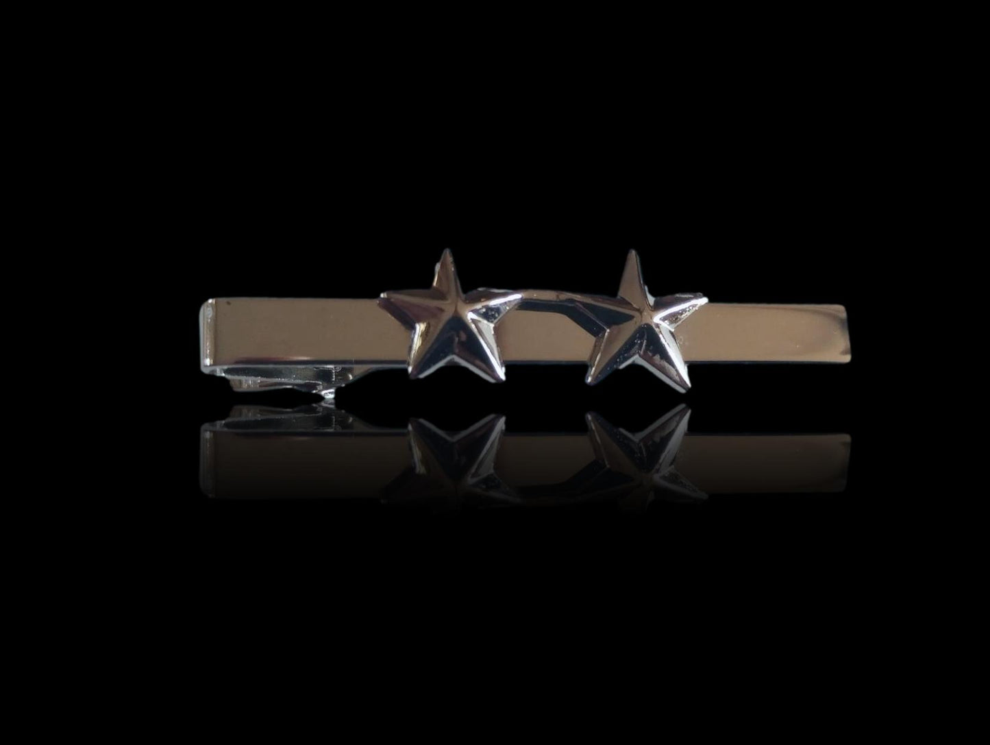 U.S MILITARY MAJOR GENERAL TWO STAR TIE BAR TIE TAC U.S.A MADE POLICE SILVER COL