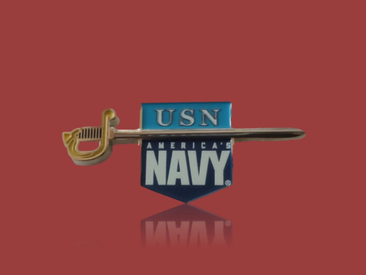 U.S NAVY HAT PIN LAPEL SWORD SABRE SHIELD USN VETERAN AMERICA'S NAVY