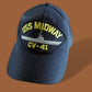 USS MIDWAY CV-41 NAVY SHIP HAT U.S MILITARY OFFICIAL BALL CAP U.S.A MADE