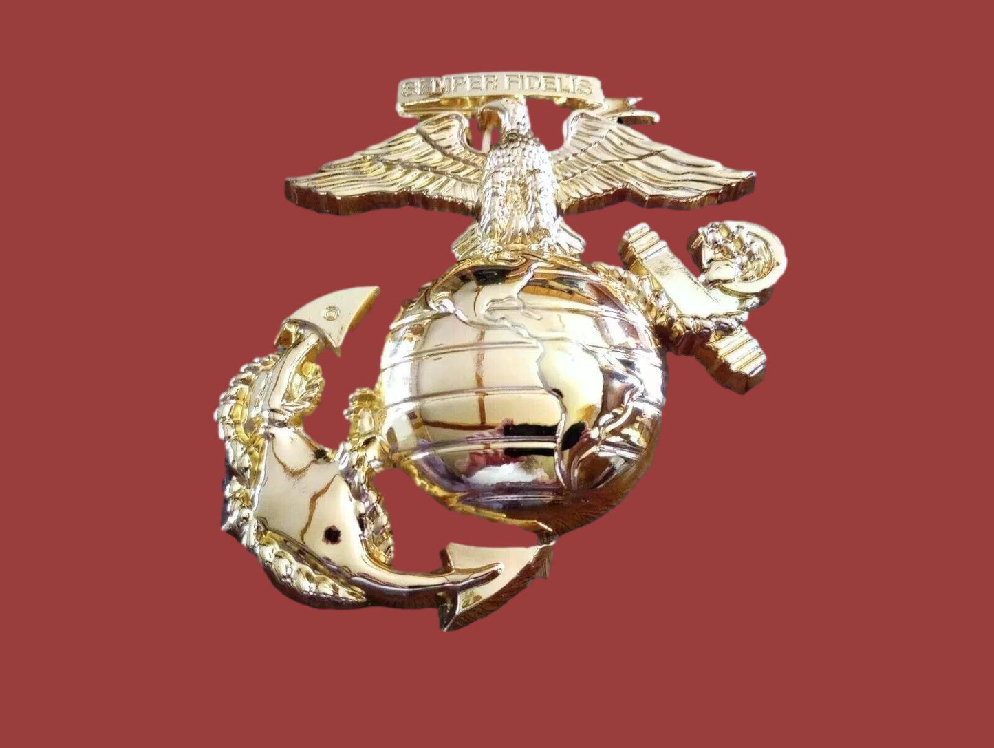 MARINE CORPS EGA OVERSIZED WALL MEDALLION PLAQUE AUTO GRILL EMBLEM 6" X 5.75"