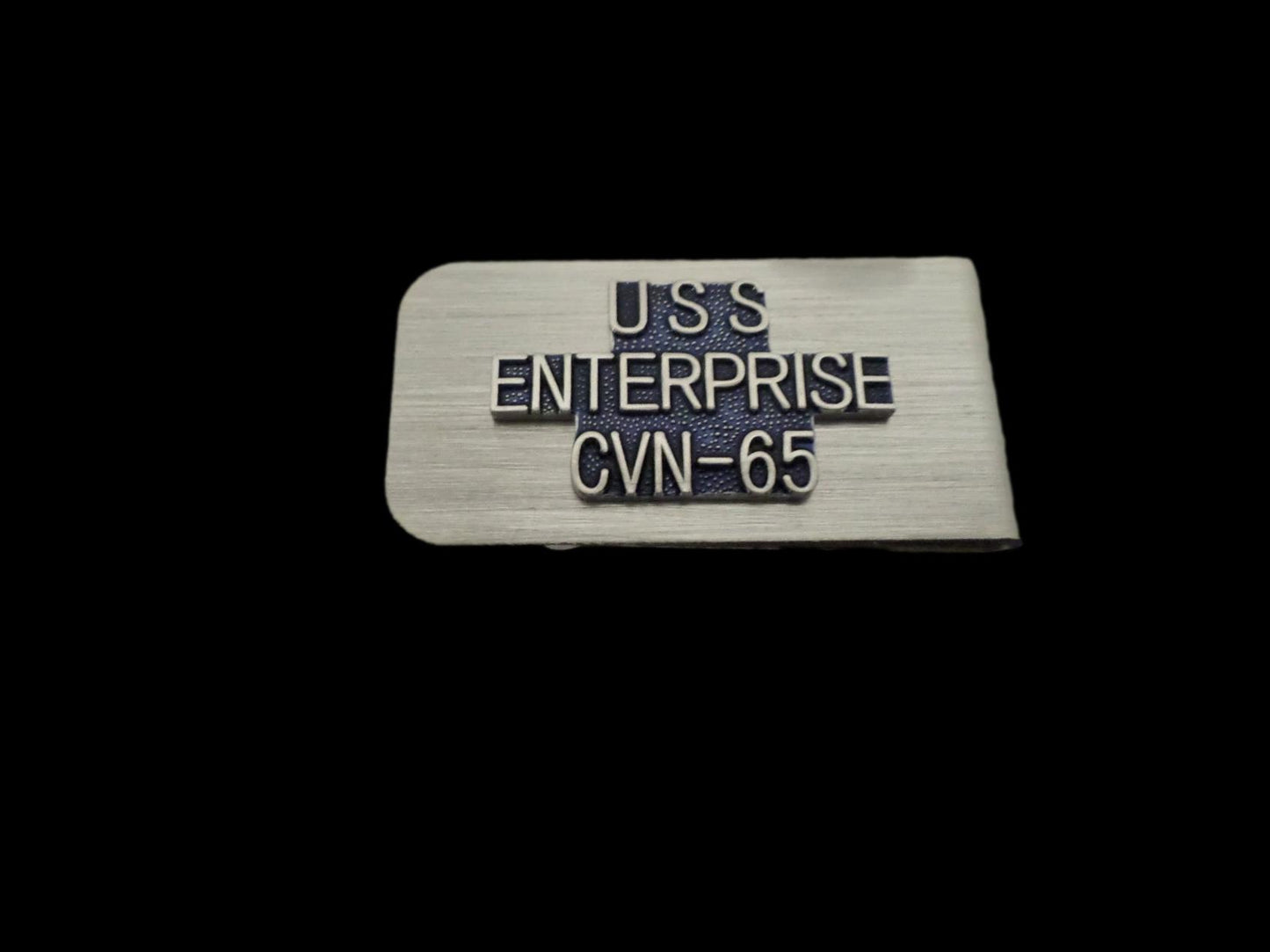 U.S MILITARY NAVY CARRIER U.S.S ENTERPRISE CVN-65 STAINLESS  MONEY CLIP USA MADE