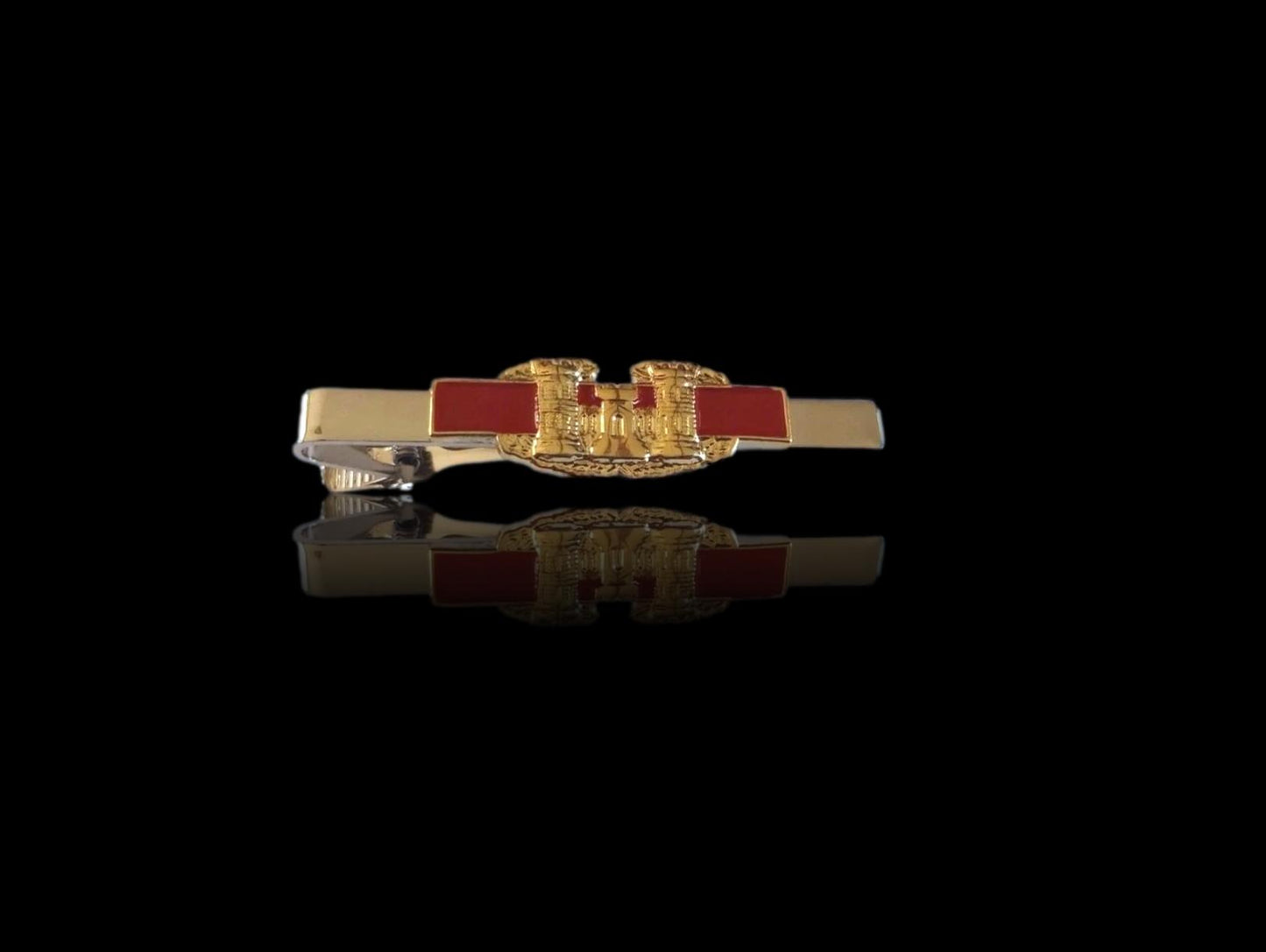 U.S MILITARY ARMY COMBAT ENGINEER ESSAYONS BADGE TIE BAR OR TIE TAC CLIP ON USA