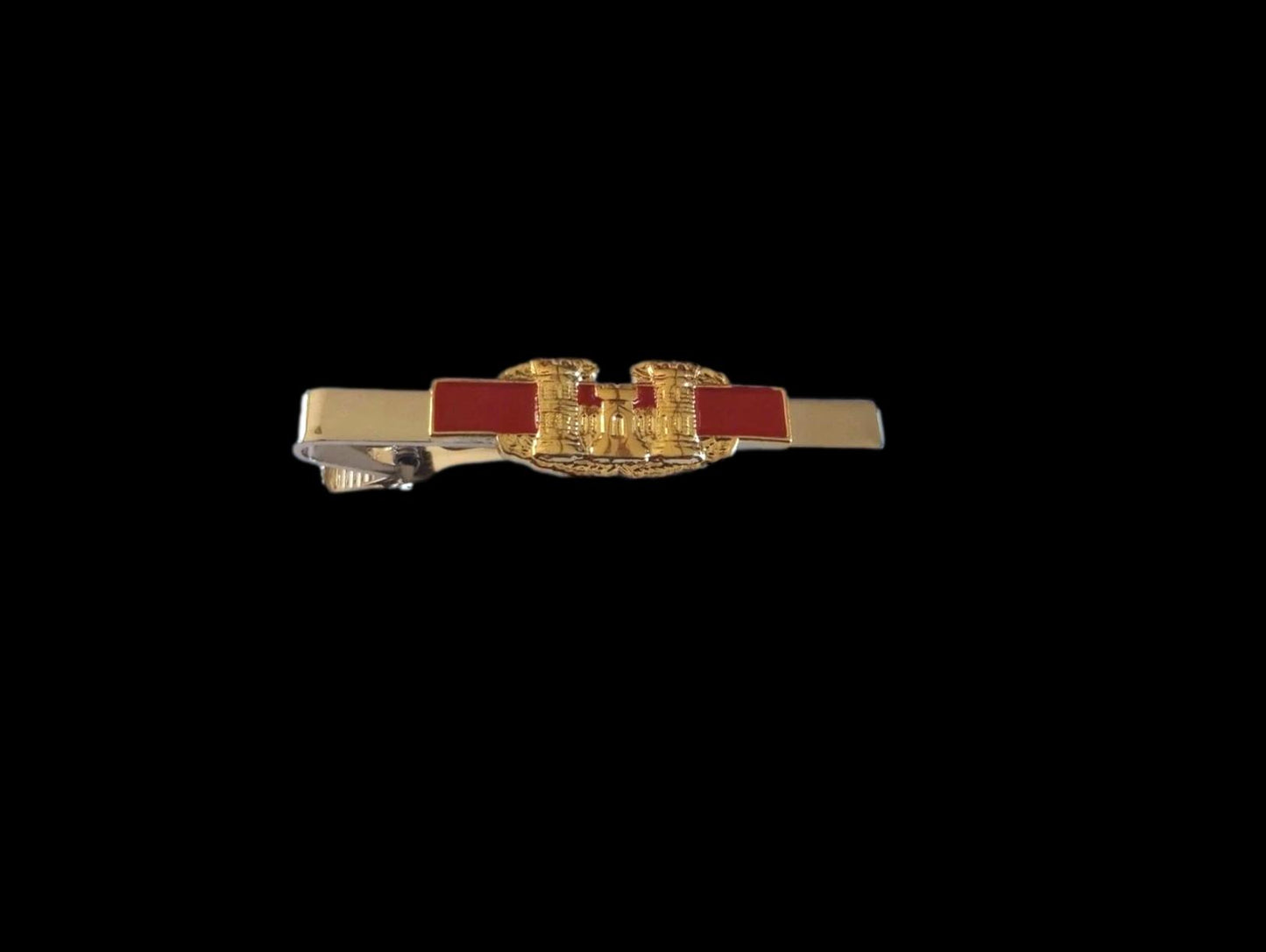 U.S MILITARY ARMY COMBAT ENGINEER ESSAYONS BADGE TIE BAR OR TIE TAC CLIP ON USA