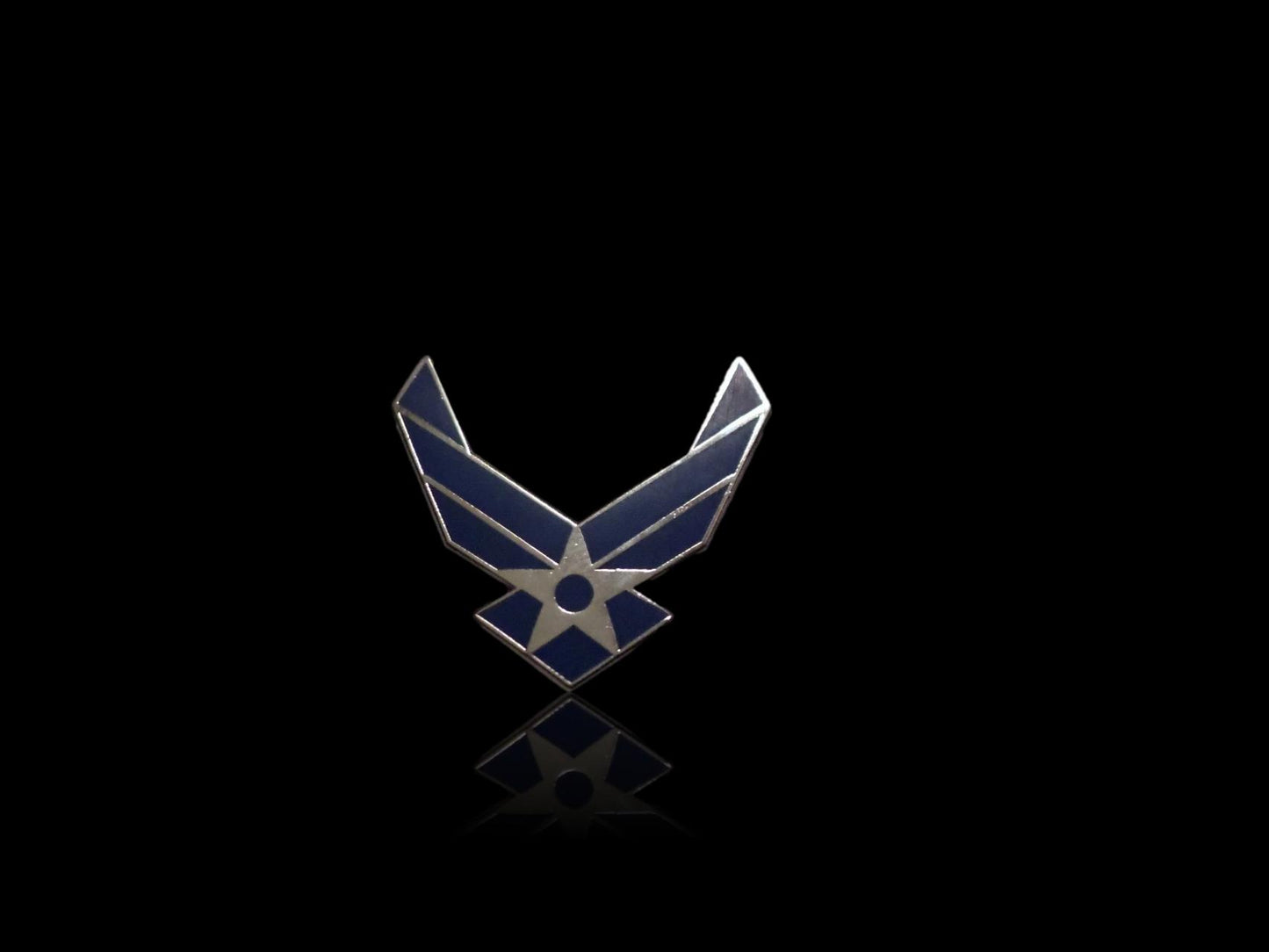 U.S MILITARY BLUE AIR FORCE HAT LAPEL PIN DOUBLE CLUTCH BACK USAF LOGO NEW