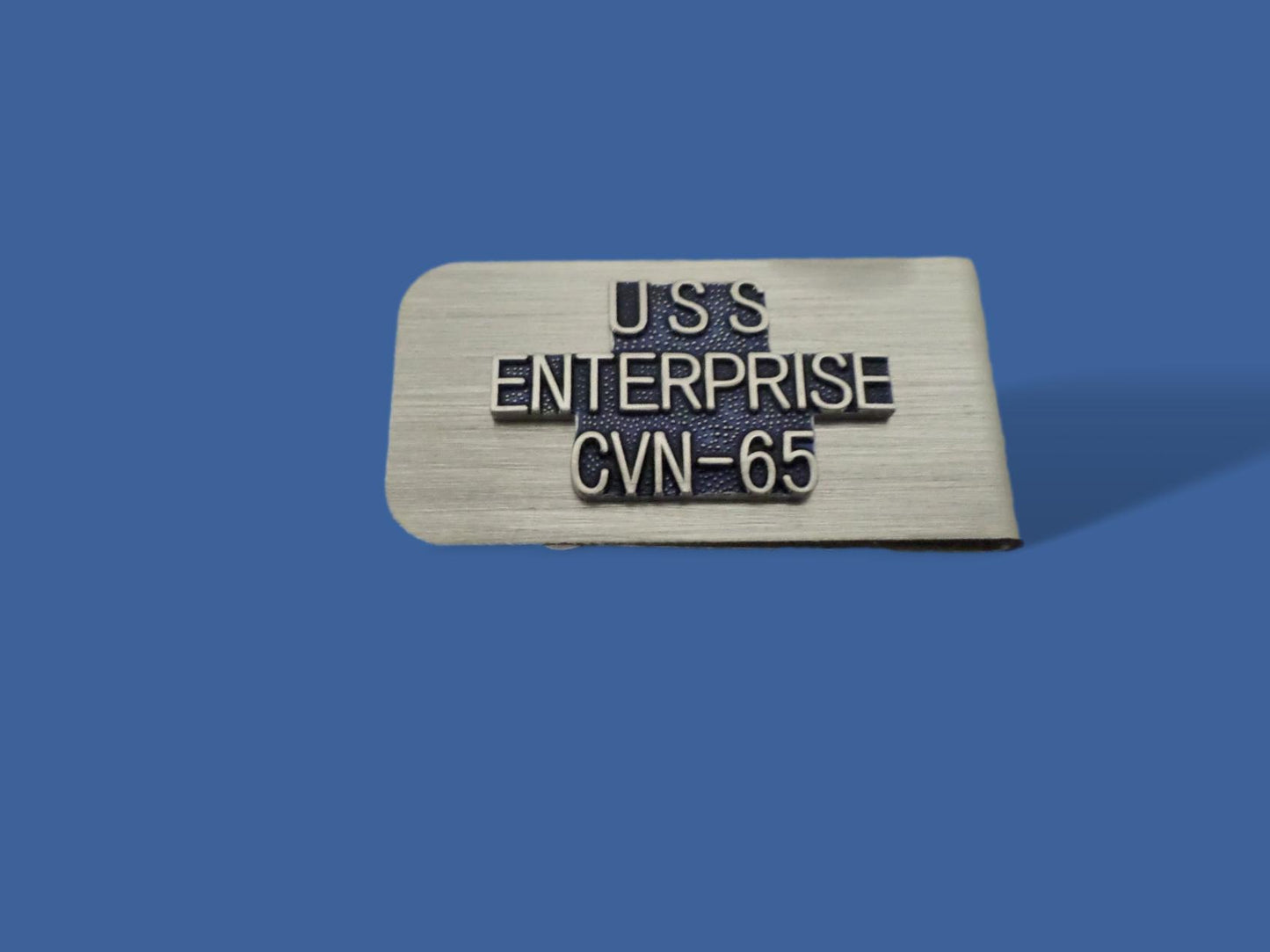 U.S MILITARY NAVY CARRIER U.S.S ENTERPRISE CVN-65 STAINLESS  MONEY CLIP USA MADE