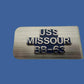 U.S MILITARY NAVY BATTLESHIP U.S.S MISSOURI BB-63 METAL MONEY CLIP U.S.A MADE