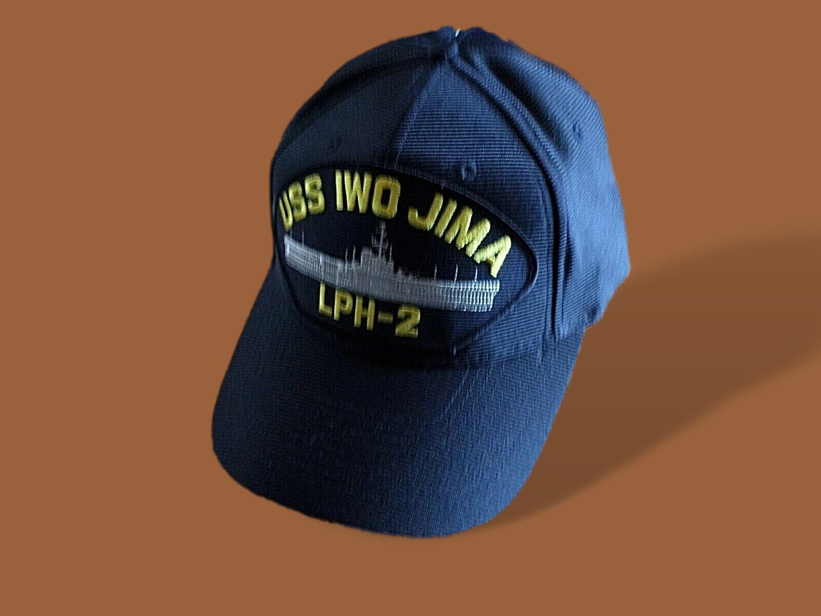 USS IWO JIMA LPH-2 NAVY SHIP HAT U.S MILITARY OFFICIAL BASEBALL USS IWO JIMA LPH-2 NAVY SHIP HAT U.S MILITARY OFFICIAL BASEBALL