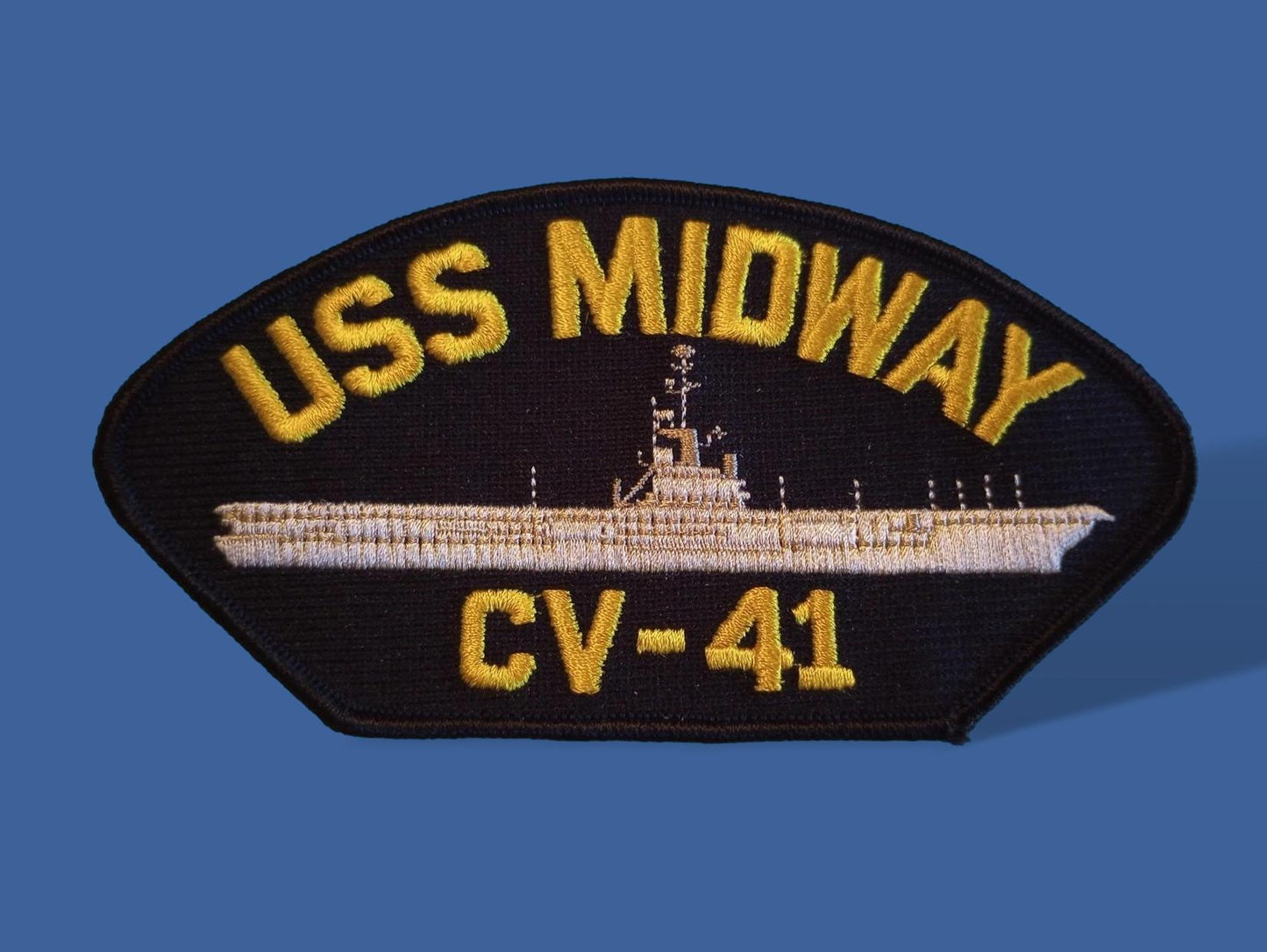 U.S NAVY SHIP HAT PATCH USS MIDWAY CV - 41 NAVY CARRIER USA MADE HEAT TRANSFER