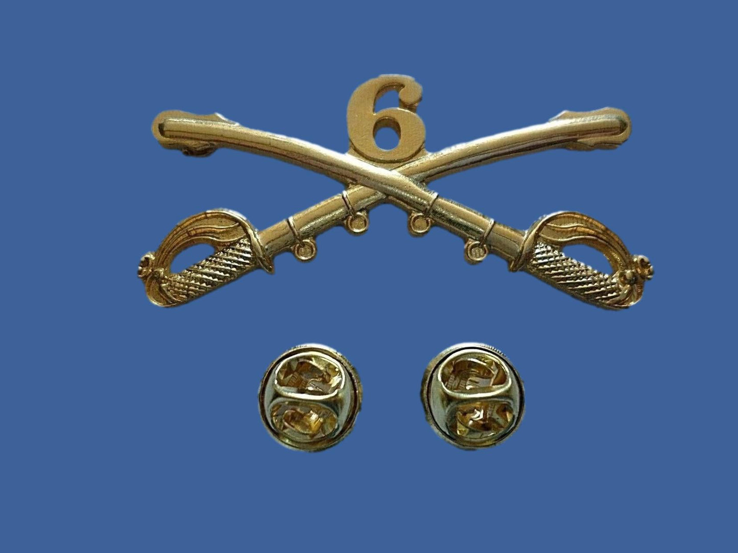6th CAVALRY SWORDS SABERS  MILITARY HAT PIN CAVALRY REGIMENT BADGE U.S ARMY