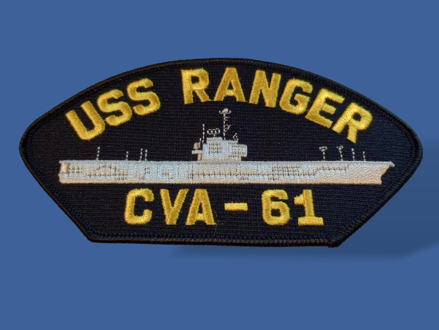 U.S NAVY SHIP HAT PATCH. USS RANGER CVA-61 SHIP PATCH U.S.A MADE NAVY CARRIER