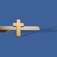GOLD CHRISTIAN CROSS TIE BAR TIE TAC CHAPLAIN CROSS U.S.A MADE CLIP ON STYLE