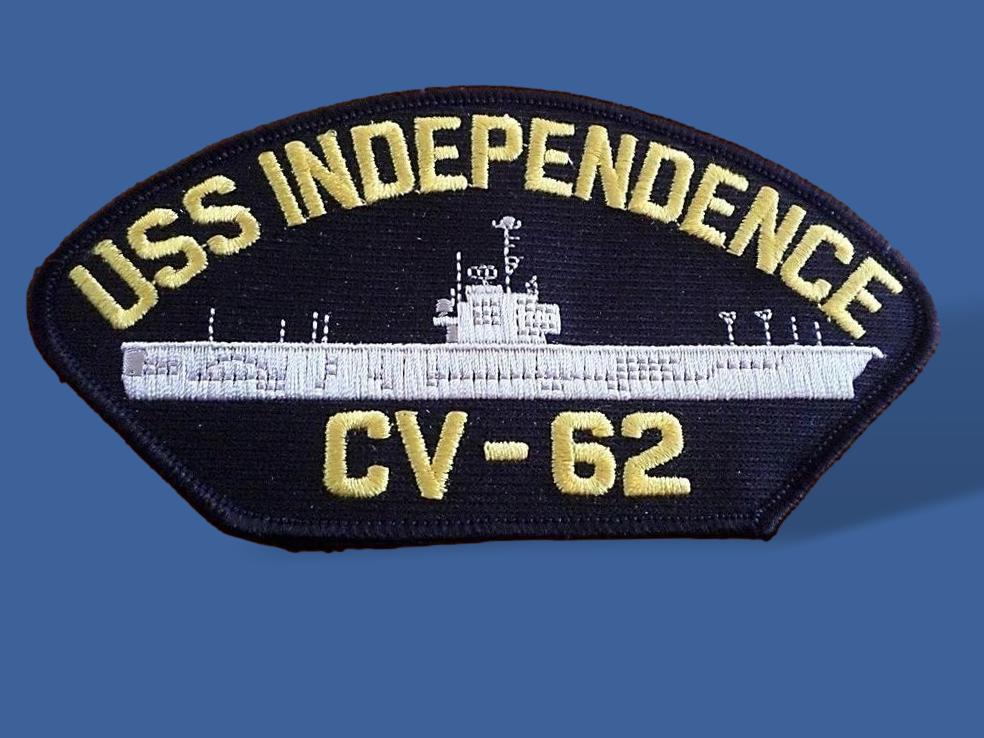 U.S NAVY SHIP HAT PATCH. USS INDEPENDENCE CV-62 CARRIER SHIP HAT PATCH U.S MADE