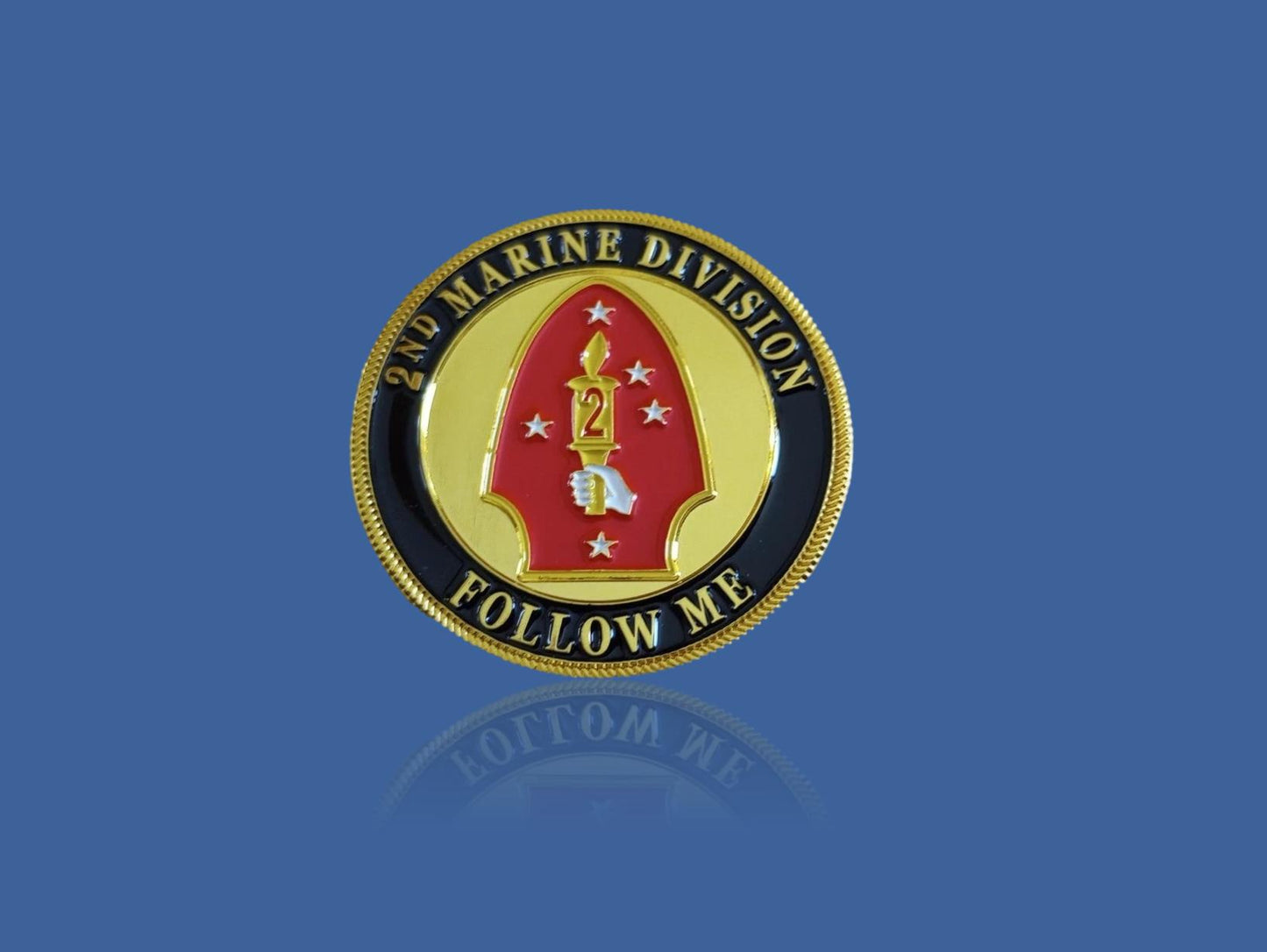 U.S MARINE CORPS 2nd DIVISION CHALLENGE COIN NEW IN PACKAGE COLLECTOR'S SERIES